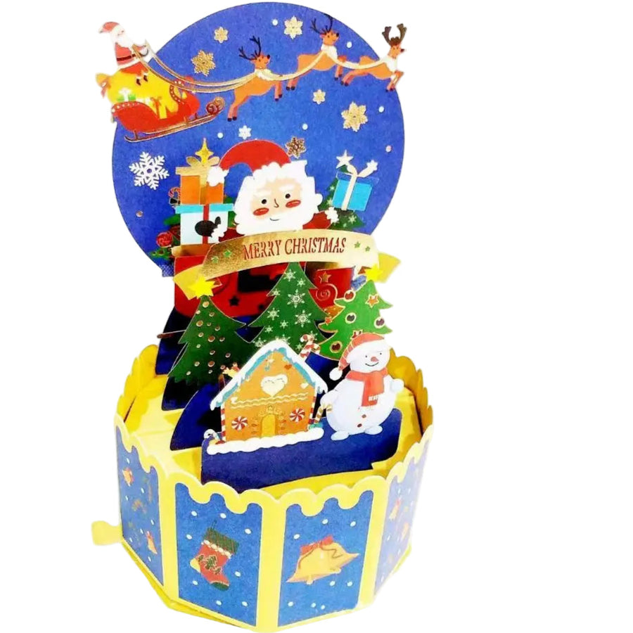 Cartes pop-up de Noël FlutterJolly — Père Noël étoilé