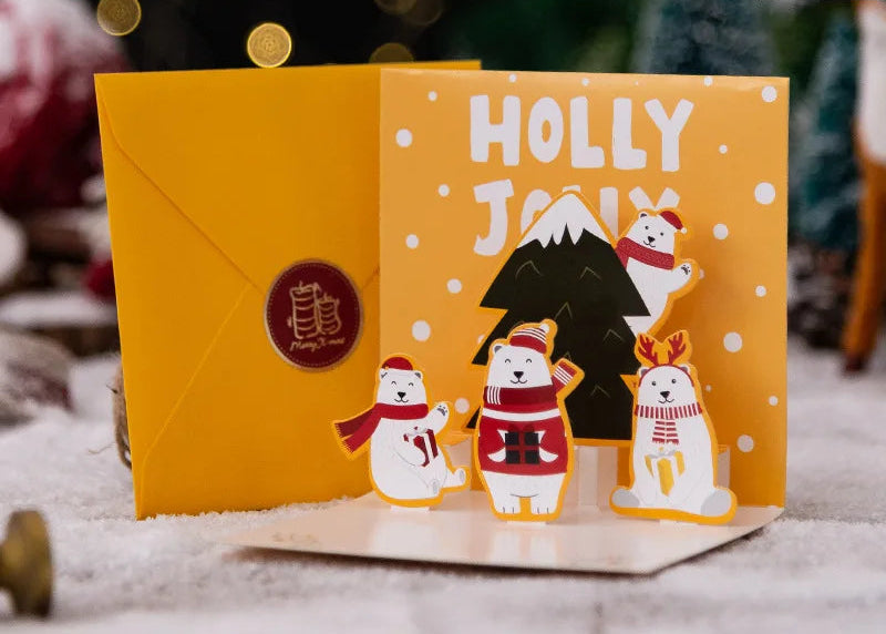 FlutterJolly: Snowman Pop-Up Cards Polar Bear Party