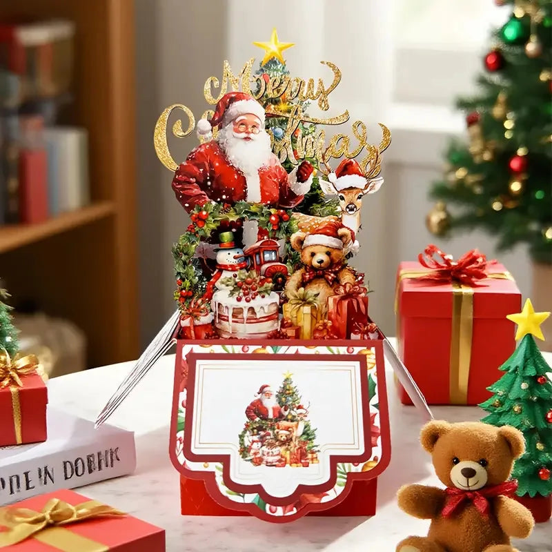 FlutterJolly: Santa’s Festive Surprise Pop-Up Card