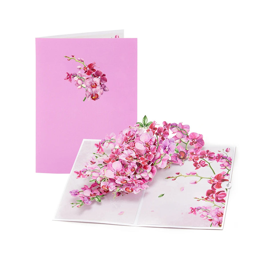 FlutterJoy: Blooming Treasures Pop-Up Cards — Orchid Elegance